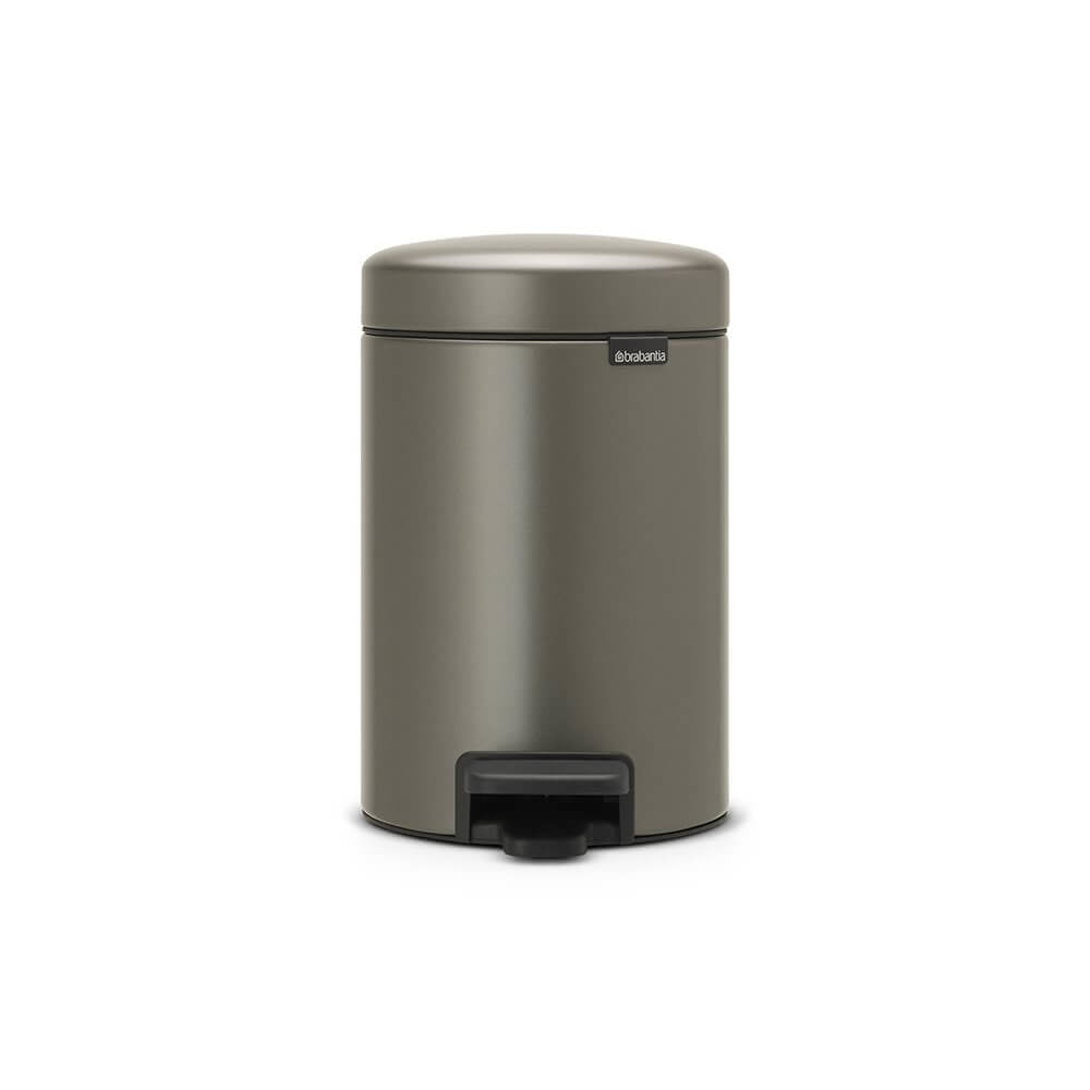 Brabantia NewIcon Pedal Bin, 3L Confident Platinum