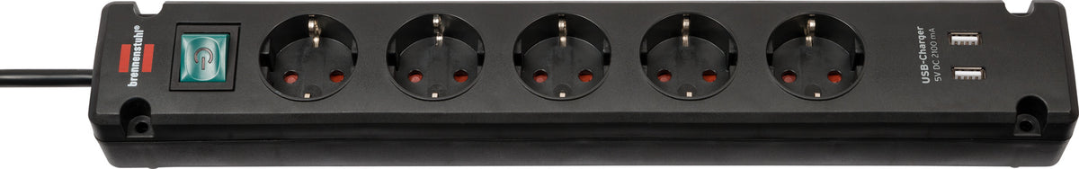 Brennenstuhl Bremounta Power Strip 5-Socket Black 3m