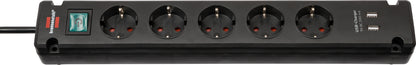 Brennenstuhl Bremounta Power Strip 5-Socket Black 3m