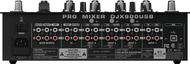 Behringer DJX900USB - Professional 5-Channel DJ Mixer with INFINIUM Contact‑Free VCA Crossfader, Advanced Digital Effects and USB/Audio Interface