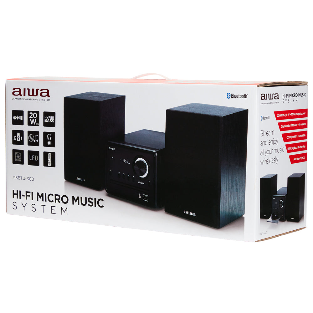 Aiwa MSBTU-300 Home Audio Micro System 20 W - Black
