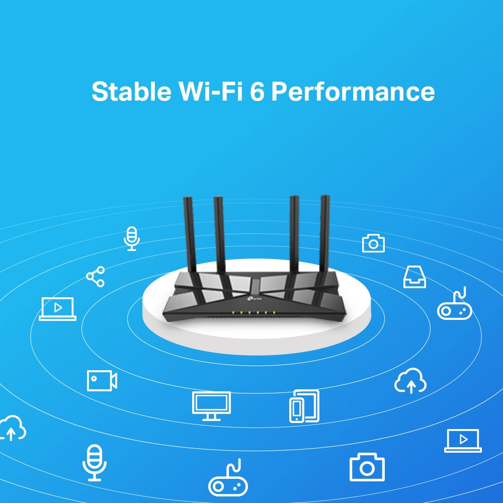 TP-Link Archer AX1500 Διπλής Ζώνης Δρομολογητής Wi-Fi 6, Μαύρος
