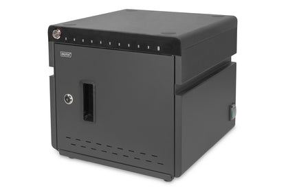 DIGITUS Mobile Charging Cabinet for Notebooks/Tablets 14" — 10 Slots, Black