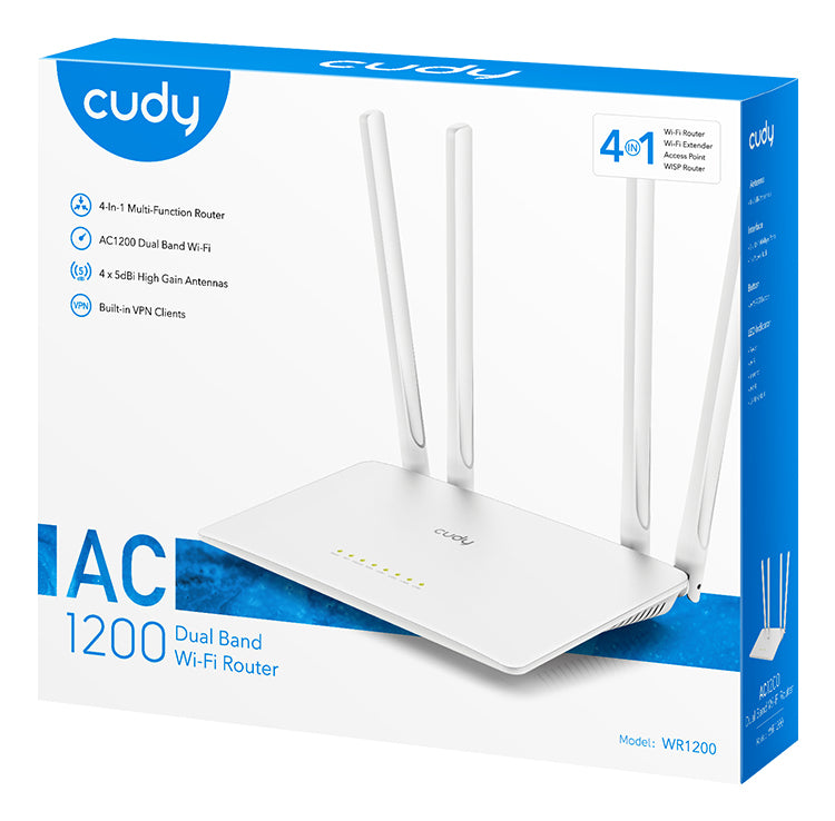Cudy WR1200 Wireless Router Fast Ethernet Dual-band (2.4 GHz / 5 GHz) White