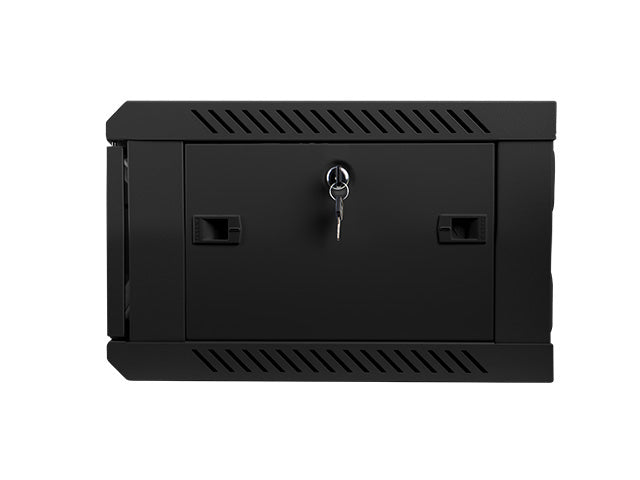 Lanberg 19" Wall-Mounted Installation Cabinet 4U 600x450mm Black with Glass Door