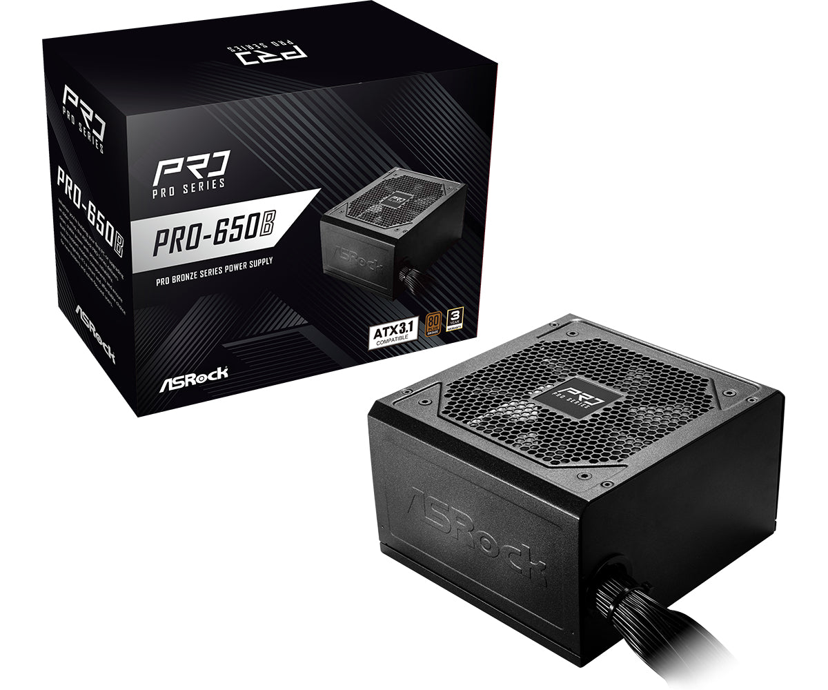 ASRock Pro Series PRO-650B       650W ATX 80+ Bronze   black