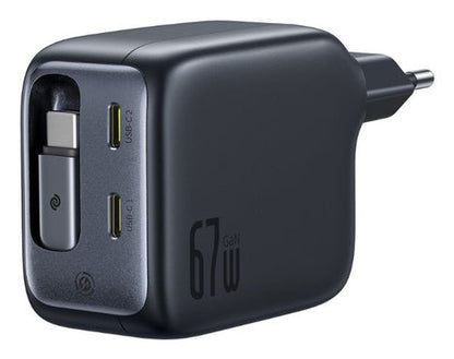 Baseus EnerCore CJ11 Charger Retractable 3C 67W EU, Black