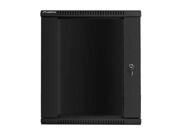 Lanberg wall-mounted installation rack cabinet 19'' 15U 600x600mm black (glass door)