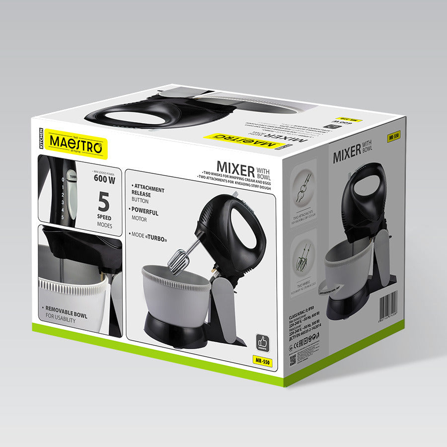 Μίξερ κουζίνας 600W MR-550 MAESTRO με περιστρεφόμενο δοχείο