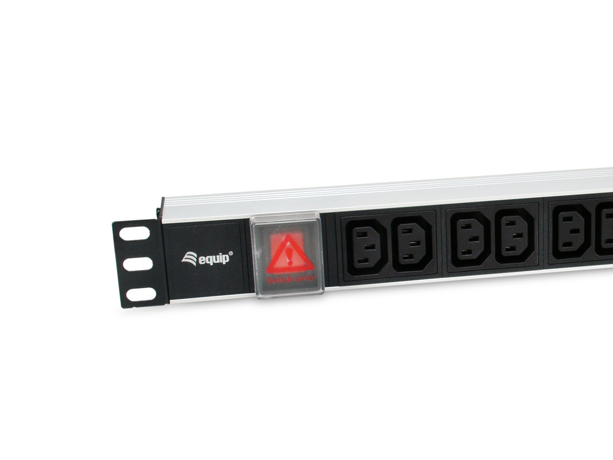Equip 19" Steckdosenleiste CEE7/7 90°->12xIEC 60320 C13 Alu.