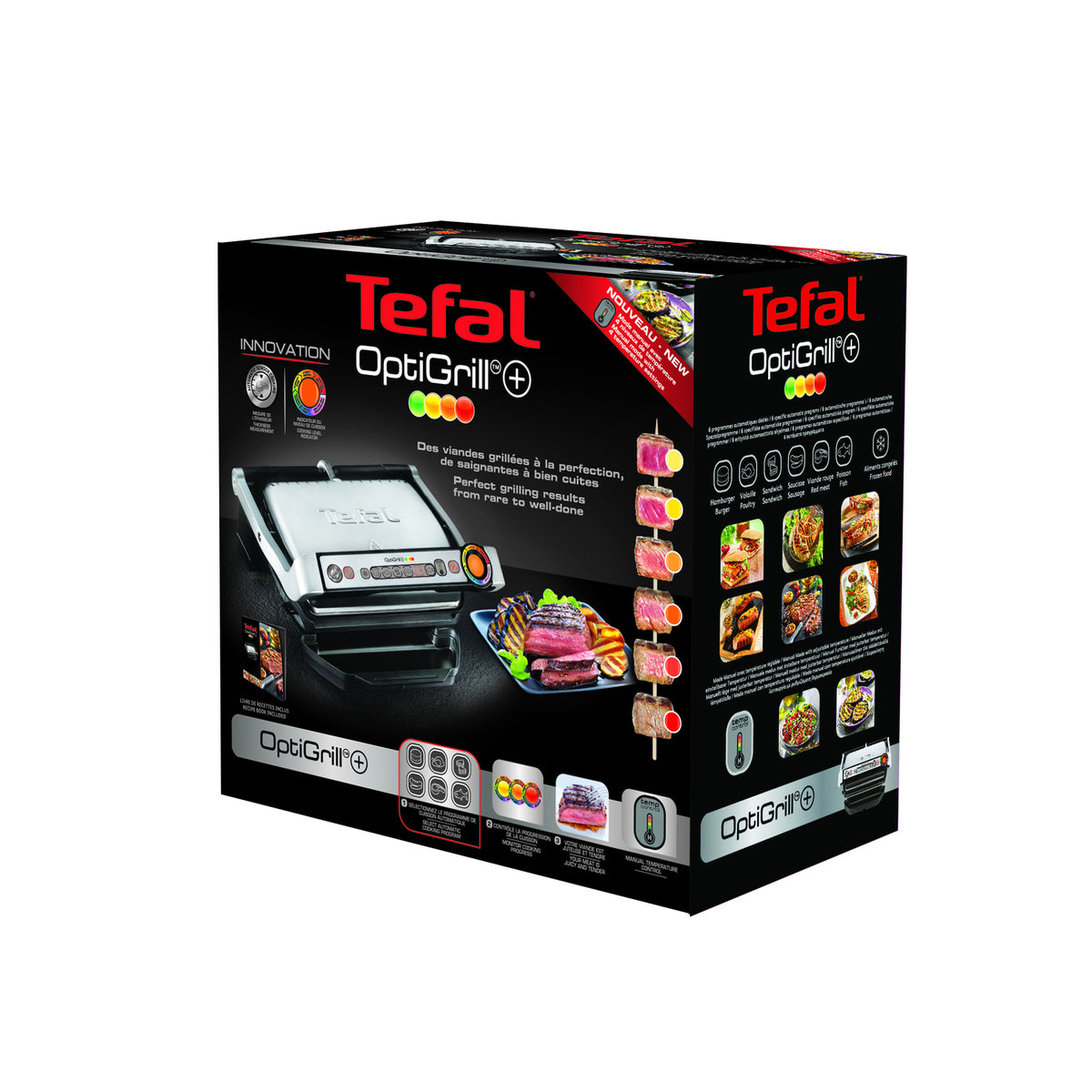 Tefal OptiGrill+ GC712D34 (silver/black, 2,000 Watt)