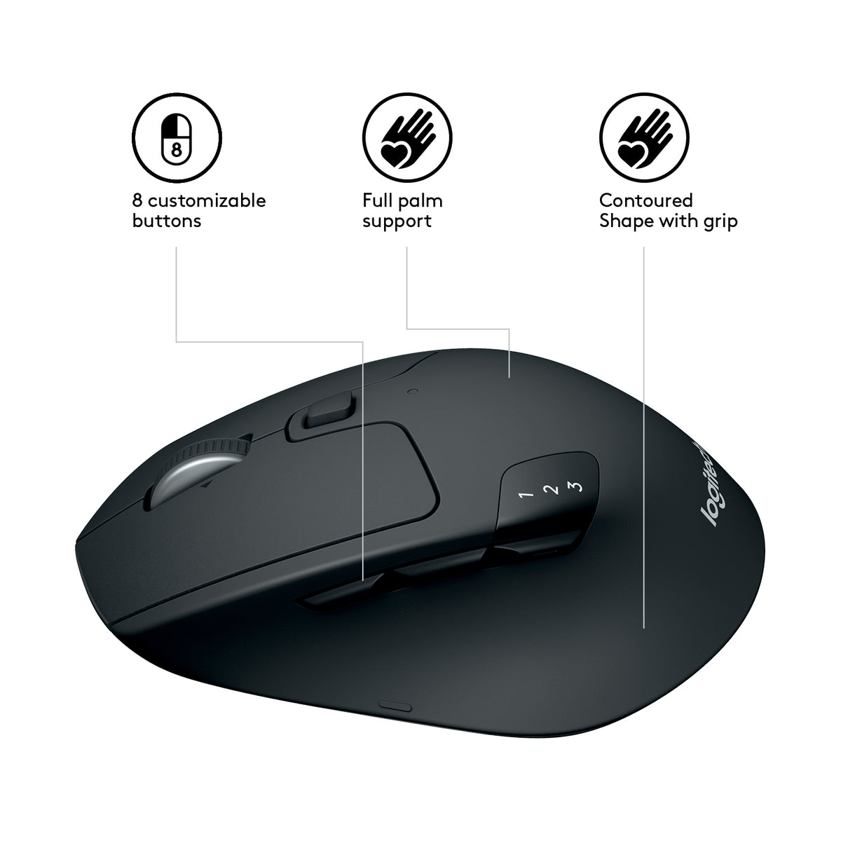 Logitech M720 Triathlon Wireless Mouse - Black