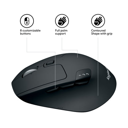 Logitech M720 Triathlon Wireless Mouse - Black