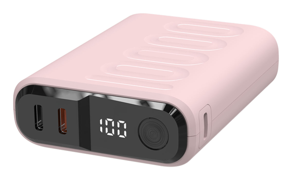 Powerbank RealPower PB-10000C PD+ mit 3xType-C,Rose