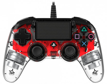 PS4 Nacon Wired Illuminated Compact Controller Light Edition - Red