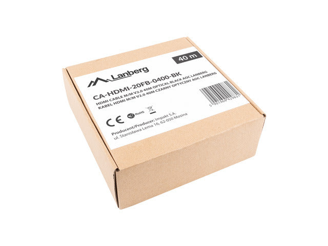 Οπτικό καλώδιο Lanberg CA-HDMI-20FB-0400-BK HDMI αρσενικό σε αρσενικό 40 μέτρα v2.0 4K ενεργό οπτικό καλώδιο