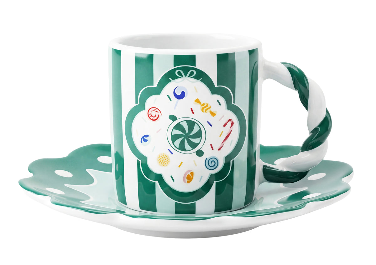 Set of 4 Cups with Saucers NCANDY003 Bialetti