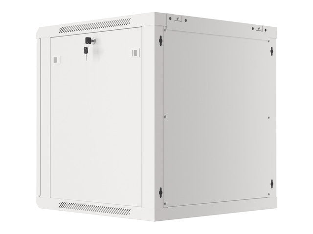 Lanberg wall-mounted installation rack cabinet 19'' 12U 600x600mm gray (glass door)