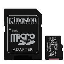 KINGSTON CANVAS SELECT PLUS MEMORY CARD 256GB MICROSD + ADAP CLASS10 UHS-I SDCS2/256GB