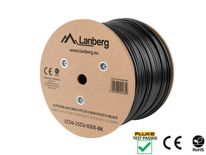 Lanberg LCU6-21CU-0305-BK Black 305m Cat6 U/UTP Outdoor Networking Cable