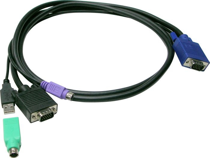 LevelOne KVM Kabel VGA->VGA,USB-A,PS/2         5.00m schwarz