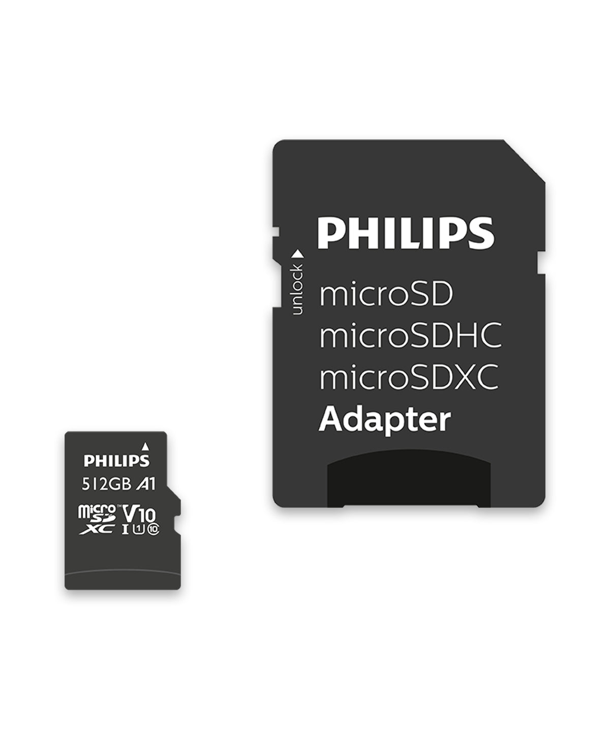 Philips MicroSDXC Card     512GB Class 10 UHS-I U1 incl, Adapter