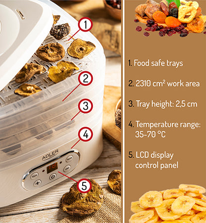 Dryer for fruits and vegetables ADLER AD 6658
