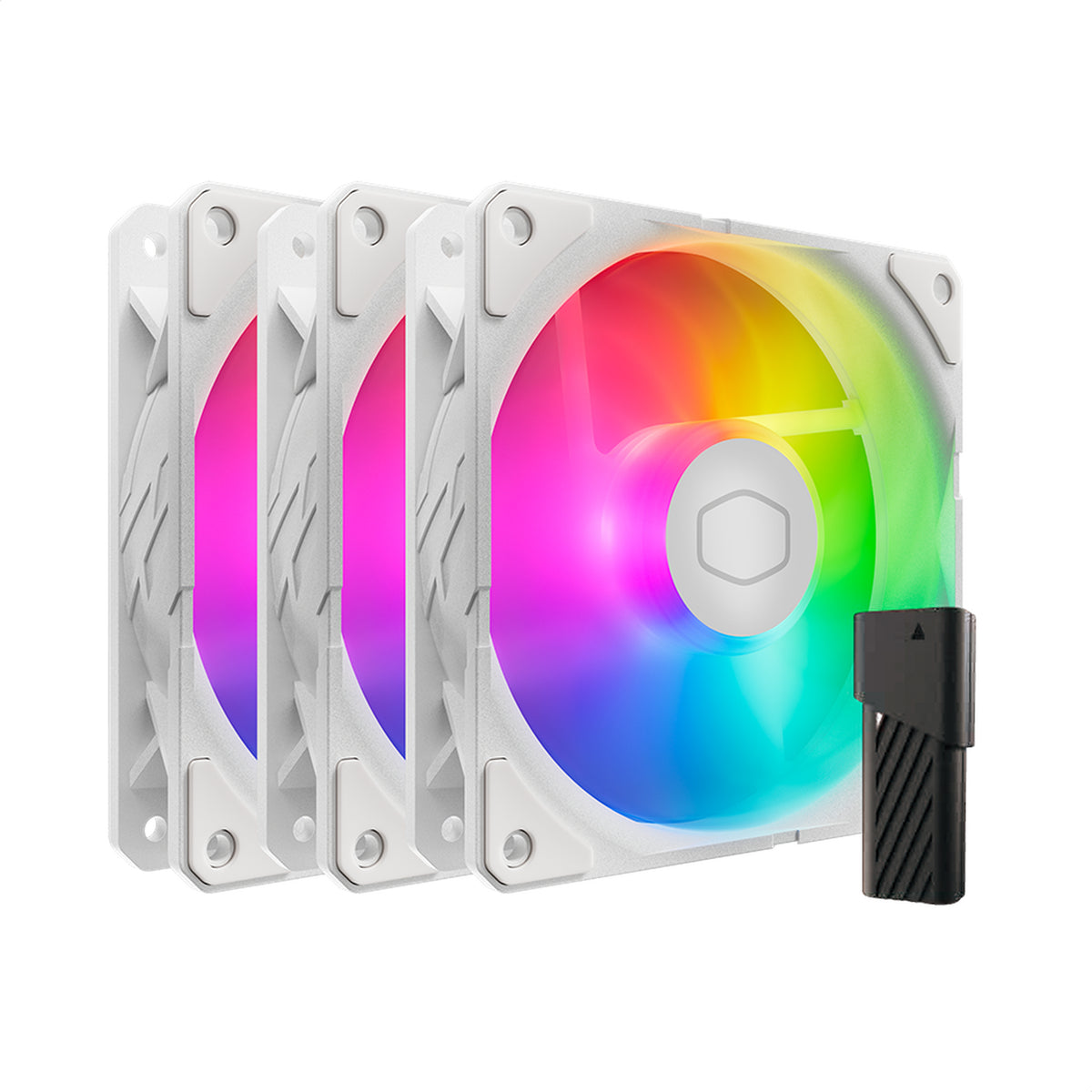 Cooler Master SickleFlow Edge 120 ARGB White Edition Fan Kit (weiß, 3er-Pack, mit A1 Mini LED Controller, 120 mm)