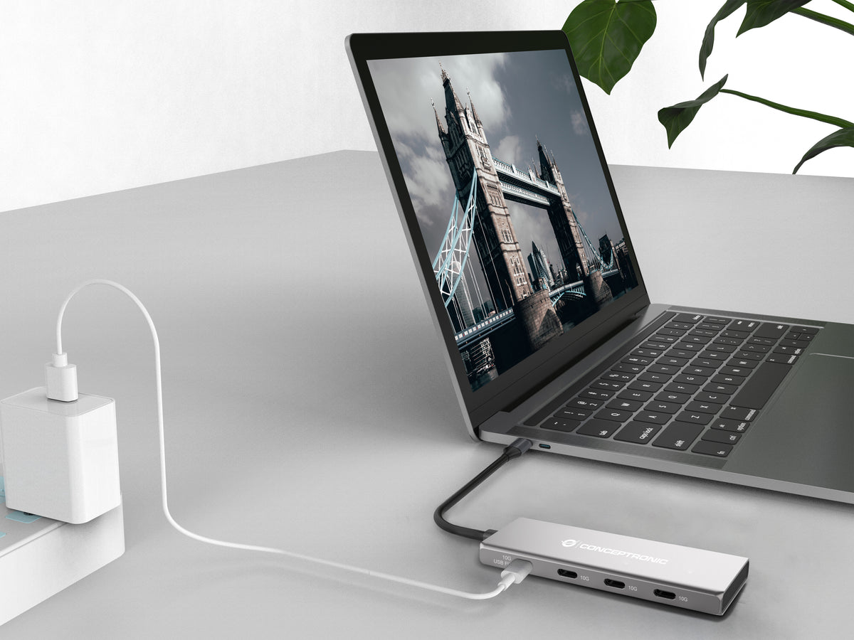 CONCEPTRONIC  4-1 Dock USB-C->3xUSB-C/100WPD         25cm gr