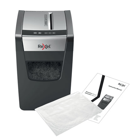 Rexel Momentum X410-SL Paper Shredder – Cross Shredding, Black/Grey