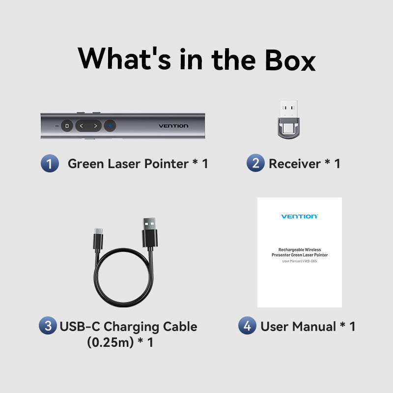 Vention presentation pointer with green laser