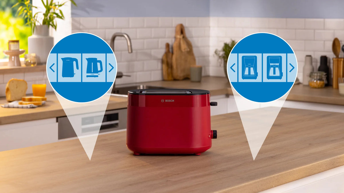 Bosch TAT2M124 Toaster, 2-Slice, 950 W, Red
