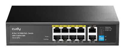 Διακόπτης δικτύου Cudy FS1010PG Fast Ethernet (10/100) με τροφοδοσία μέσω Ethernet (PoE) Μαύρος