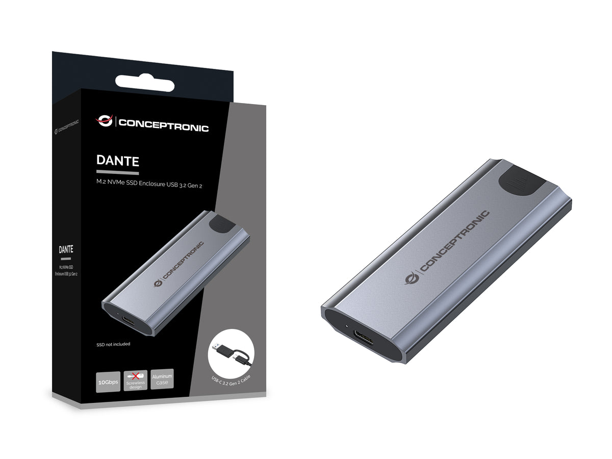CONCEPTRONIC SSD Gehäuse M-Key M.2->M/B+M-Key/USB-C3.2    gr