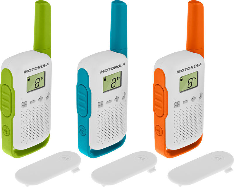 Motorola T42 Two-Way Radio — 16 Channels, Blue/Green/Orange/White
