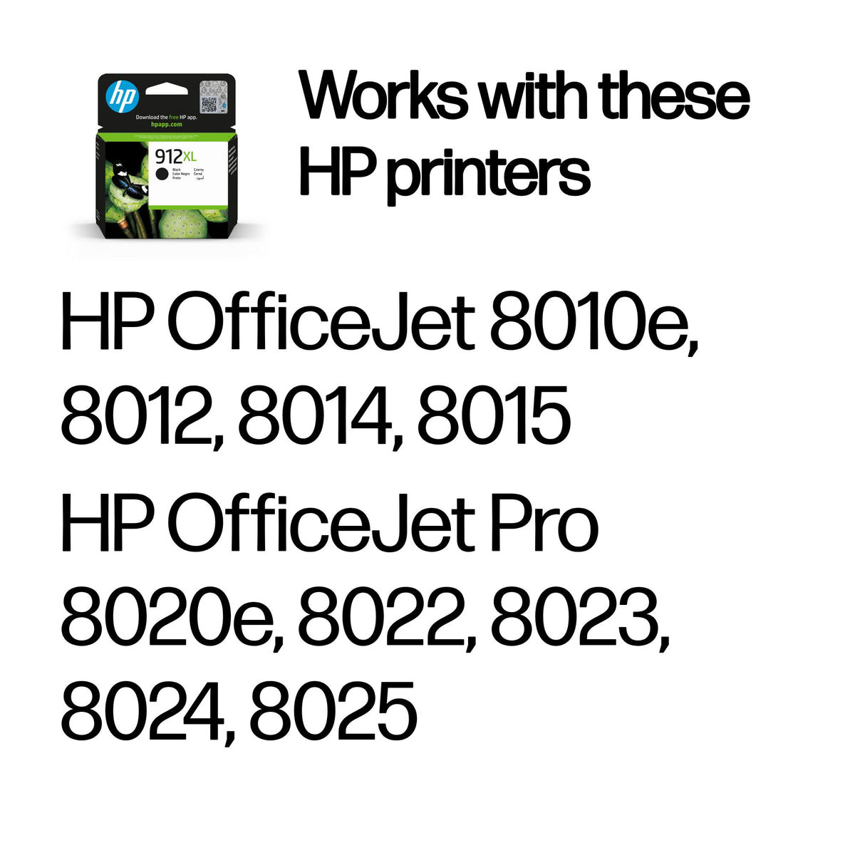 HP 912XL    Schwarz             Tintenpatrone 21,7ml