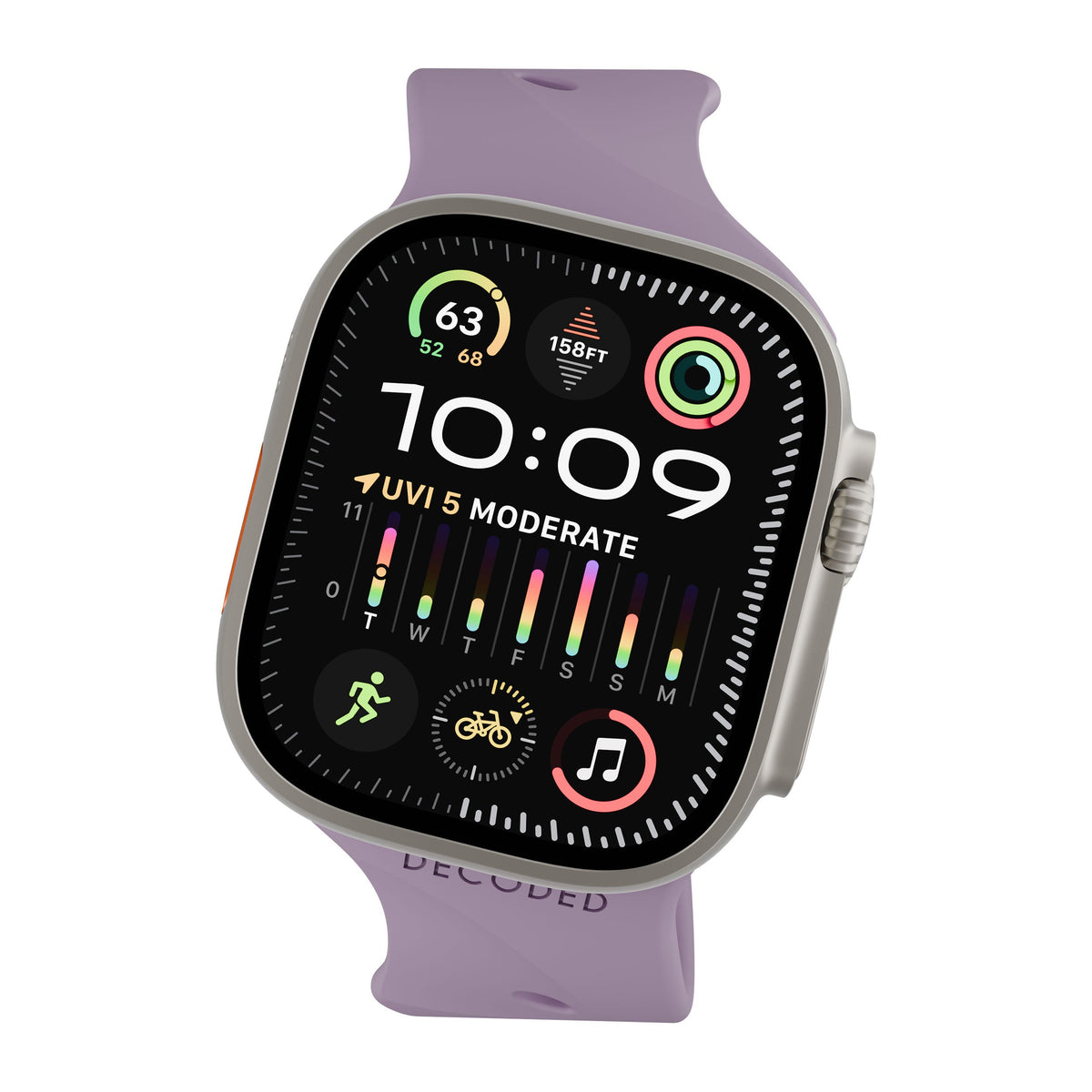 Decoded Silicone Ares Splice Strap for 44/46/49mm Watches in Purple Haze