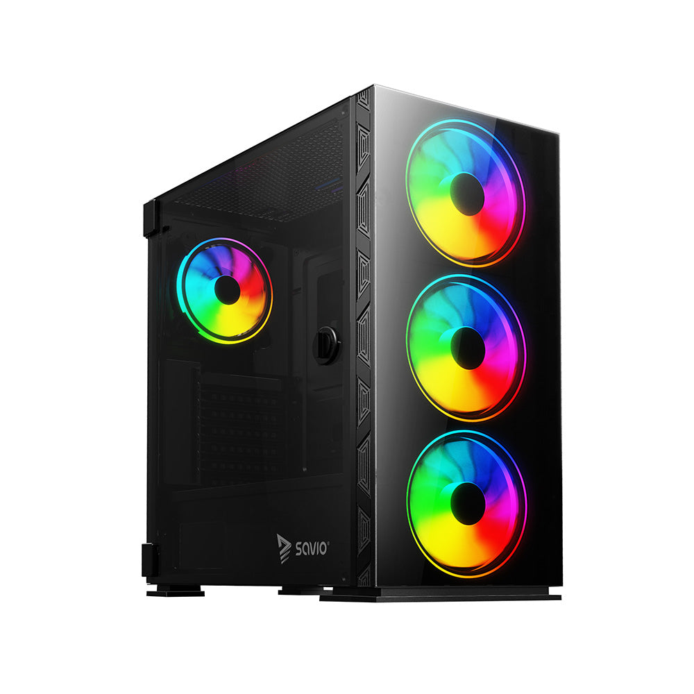 SAVIO PC Case Prime X1 ARGB Glass Black