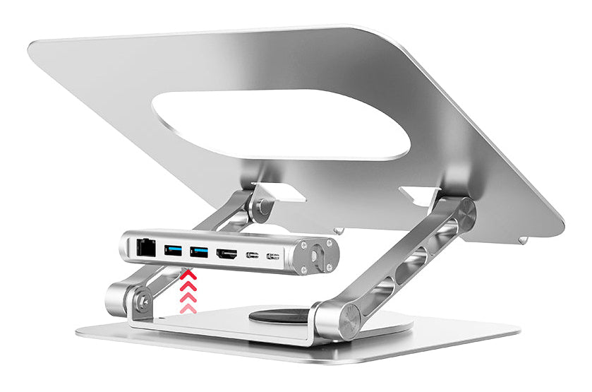 Adjustable laptop stand + USB-C HDMI hub Unitek D1109B01 PD 100W