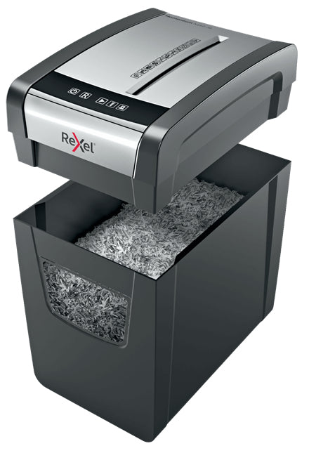 Rexel Momentum X410-SL Paper Shredder – Cross Shredding, Black/Grey