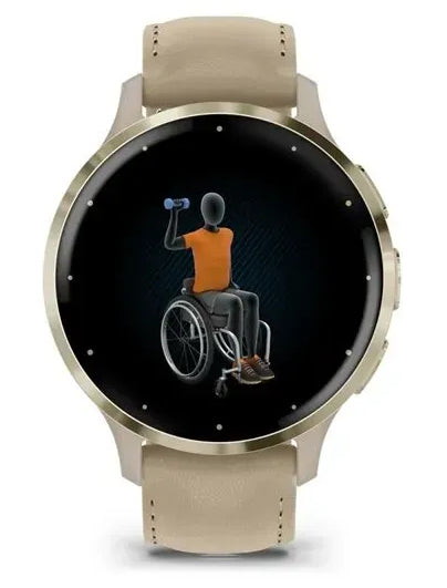 Garmin 010-02785-55 smartwatch / sport watch 3.05 cm (1.2") AMOLED 41 mm Digital 390 x 390 pixels Touchscreen Gold Wi-Fi GPS (satellite)