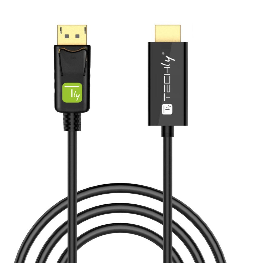 Techly DisplayPort 1.2 auf HDMI Kabel schwarz 2m