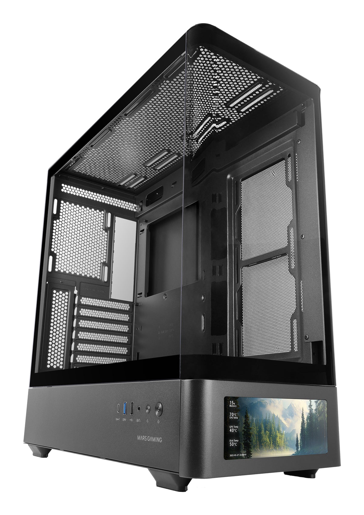 Mars Gaming MCLCDPRO computer case Midi Tower Black
