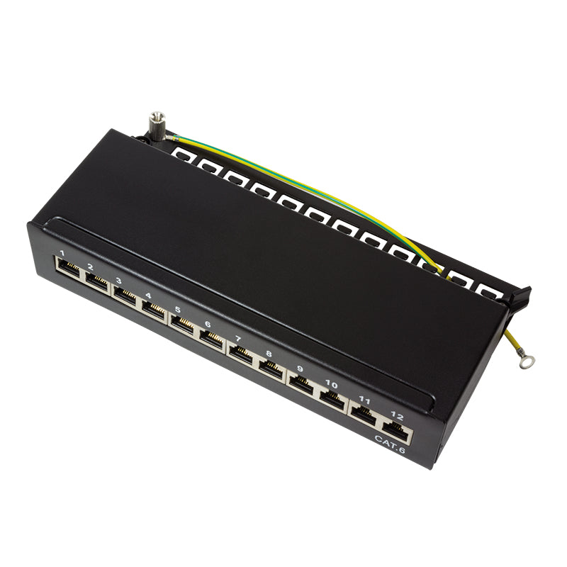 LogiLink Patch Panel Table/Wall Cat.6 STP 12 Ports, Black