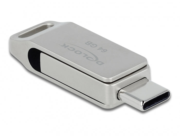 DELOCK USB 3.2 Gen1 USB-C+Typ-A Speicherstick 64 GB - Metall