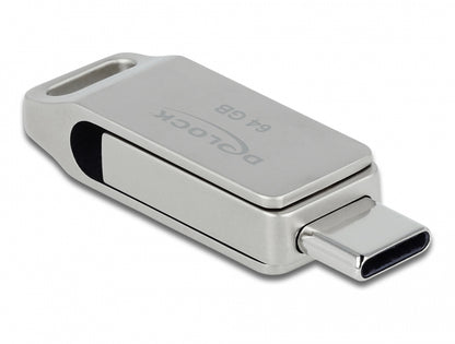 DELOCK USB 3.2 Gen1 USB-C+Typ-A Speicherstick 64 GB - Metall