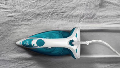 Tefal EasyGliss Plus FV5718 Dry & Steam Iron, Durilium Soleplate, 2400 W, Turquoise/White