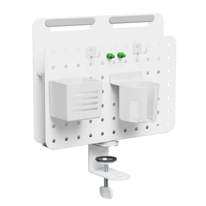Activejet APB-006W desk organiser – rotating perforated board with vertical organiser, grey and white
