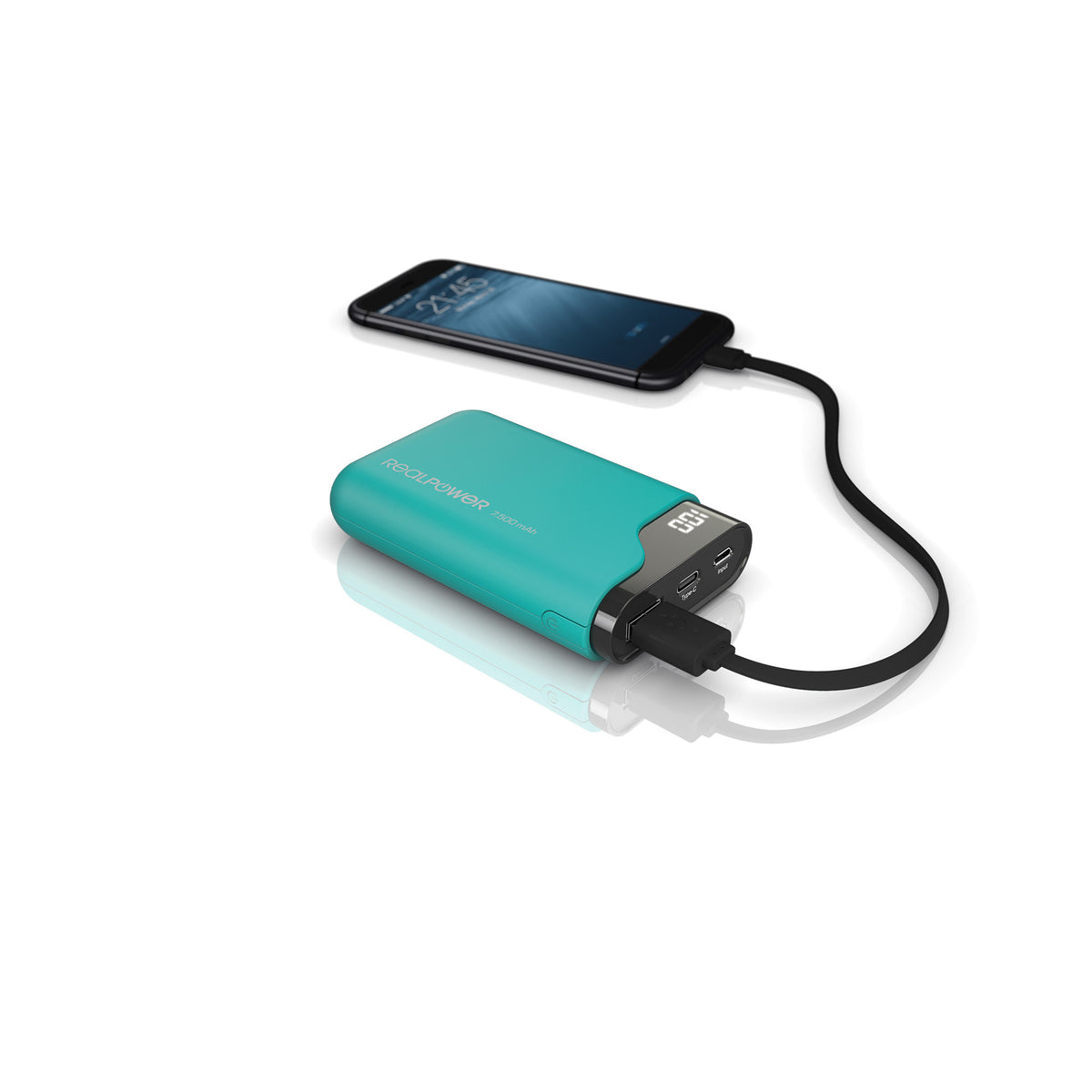 RealPower Powerbank PB-7500C        grün            7.500mAh