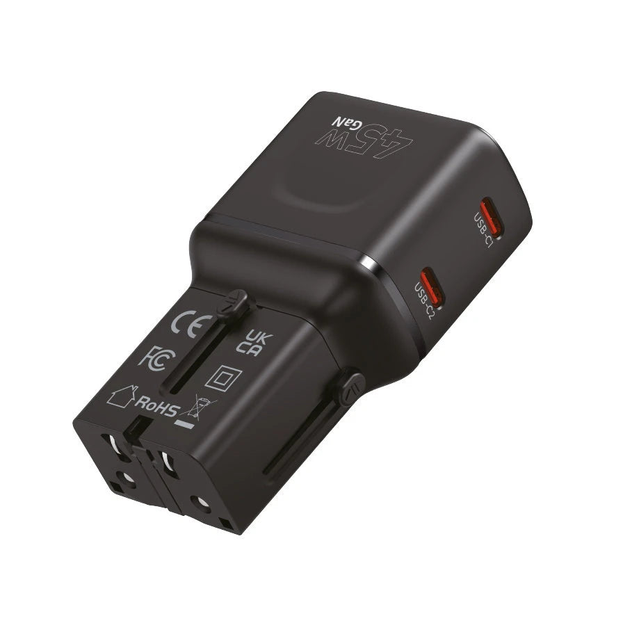 Mobile Origin 45W Travel Adapter EU/US/UK/AU PW26, black